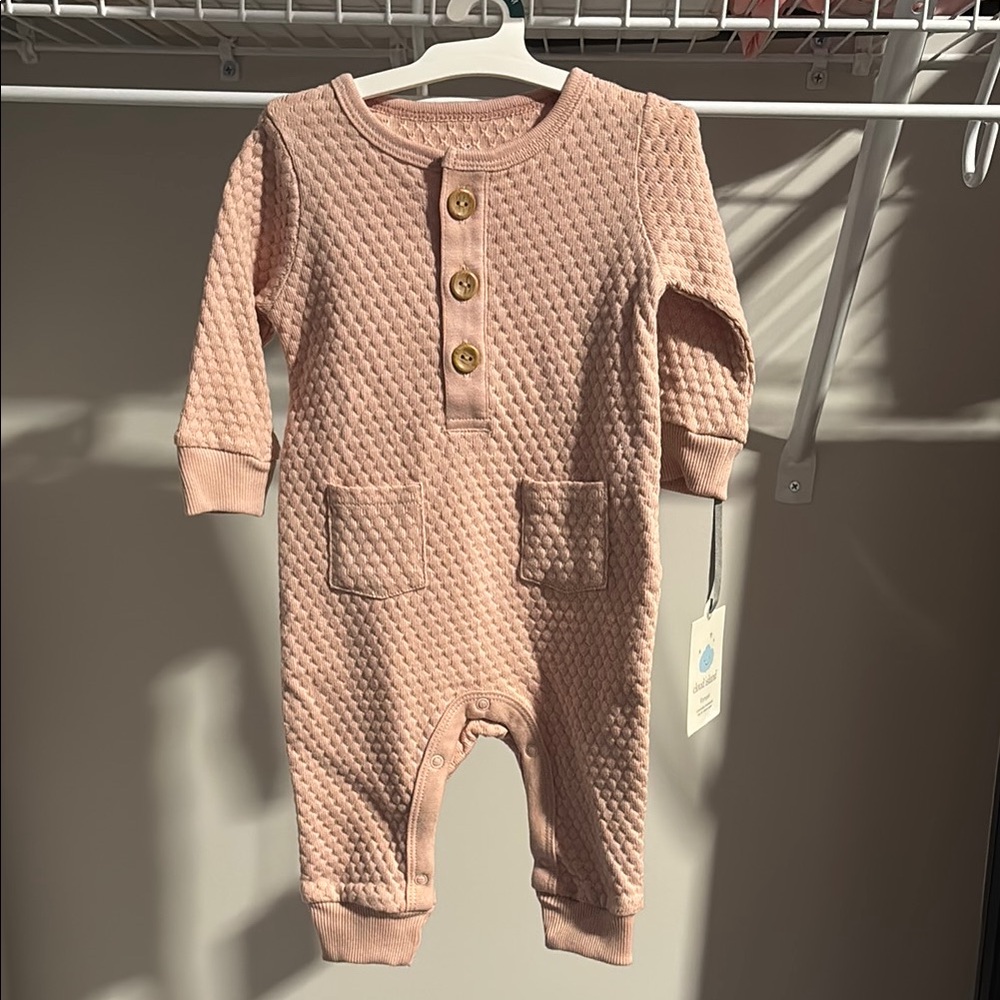 NEW! Baby Girls' Sweater Romper - Cloud Island™ Pink 0-3 mo, dusty rose color